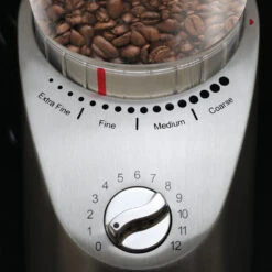 Capresso Infinity Plus Conical Burr Coffee Grinder In Metal -Coffee Machine 575.05InfinityPlusControlsHR