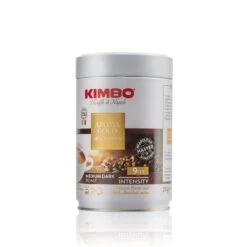 Kimbo Il Caffe Di Napoli Aroma Gold 100% Arabica Ground 250g - Tin -Coffee Machine AromaGold250gGroundCan Angled