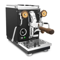 Profitec Pro 400 Espresso Machine In Matte Black With Walnut -Coffee Machine Black Walnut Orange