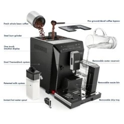 Refurbished DeLonghi Eletta Cappuccino In Black ECAM44660B -Coffee Machine Coffee3DDetailsElettaECAM44660b
