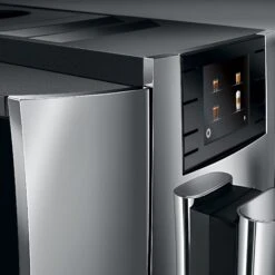 JURA E8 Espresso Machine - Chrome (NAA) -Coffee Machine E8 Chrome NAA design closeup square