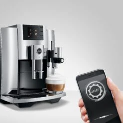 JURA E8 Espresso Machine - Chrome (NAA) -Coffee Machine E8 Chrome NAA infinitytable joe iphone square
