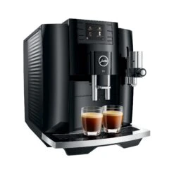 JURA E8 Espresso Machine - Piano Black (NAA) -Coffee Machine E8 Piano Black NAA leftprofle 2xespresso square