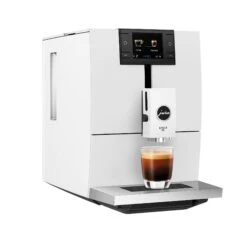 JURA ENA 8 Espresso Machine - Full Nordic White -Coffee Machine ENA 8 Full Nordic White NAA angle espresso square