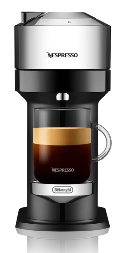 Nespresso Vertuo Next Deluxe Espresso Machine By DeLonghi With Aeroccino - Chrome -Coffee Machine ENV120C Vertuo Next D Pure Chrome Delonghi Front Coffee 3ff58186 0c57 431c 9d51 eafdd7c75b59