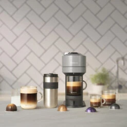 Nespresso Vertuo Next Deluxe Espresso Machine By DeLonghi With Aeroccino - Chrome -Coffee Machine ENV120C VertuoNext 5Cupsizesfeature 76c4b1fb cadd 4a1b bca9 166a5c7c5f5e