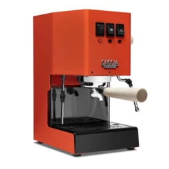 Gaggia Classic Evo Pro Espresso Machine In Lobster Red With Tiger Maple -Coffee Machine GACLASSICEVOPROORGTM Lobster Maple Single EVO 1153