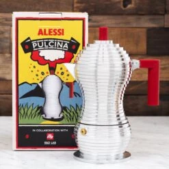 Illy Alessi Pulcina 3 Cup Moka Pot - Red -Coffee Machine IMG 5951