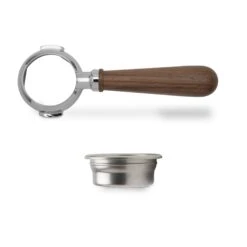 Lelit 58mm Bottomless Portafilter - Walnut -Coffee Machine Lelit58mmWalnutBottomlessPortafilter PortafilterandBasket