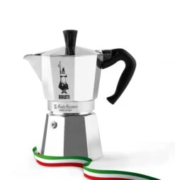 Bialetti Moka Express 3-Cup Moka Pot -Coffee Machine MOKAEXPRESSBANDIERA