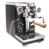 Profitec Pro 400 Espresso Machine In Matte Black With Flow Control And Tiger Maple -Coffee Machine PTPRO400FCBLKTM