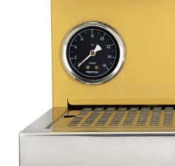 Profitec GO Espresso Machine - Yellow With Blackened Oak -Coffee Machine ProfitecGO gelb Manometer 4131d7f8 cc4d 446f b40c 7ddc0221bd08