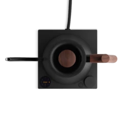 Fellow Stagg EKG Pro 0.9L Pour Over Kettle - Matte Black With Walnut Accents -Coffee Machine StaggEKGPro MatteBlackWalnut TopDown