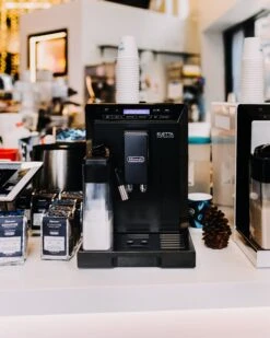 Refurbished DeLonghi Eletta Cappuccino In Black ECAM44660B -Coffee Machine delonghi social lifestyle eletta black coffee n clothes event all rights jan 2099