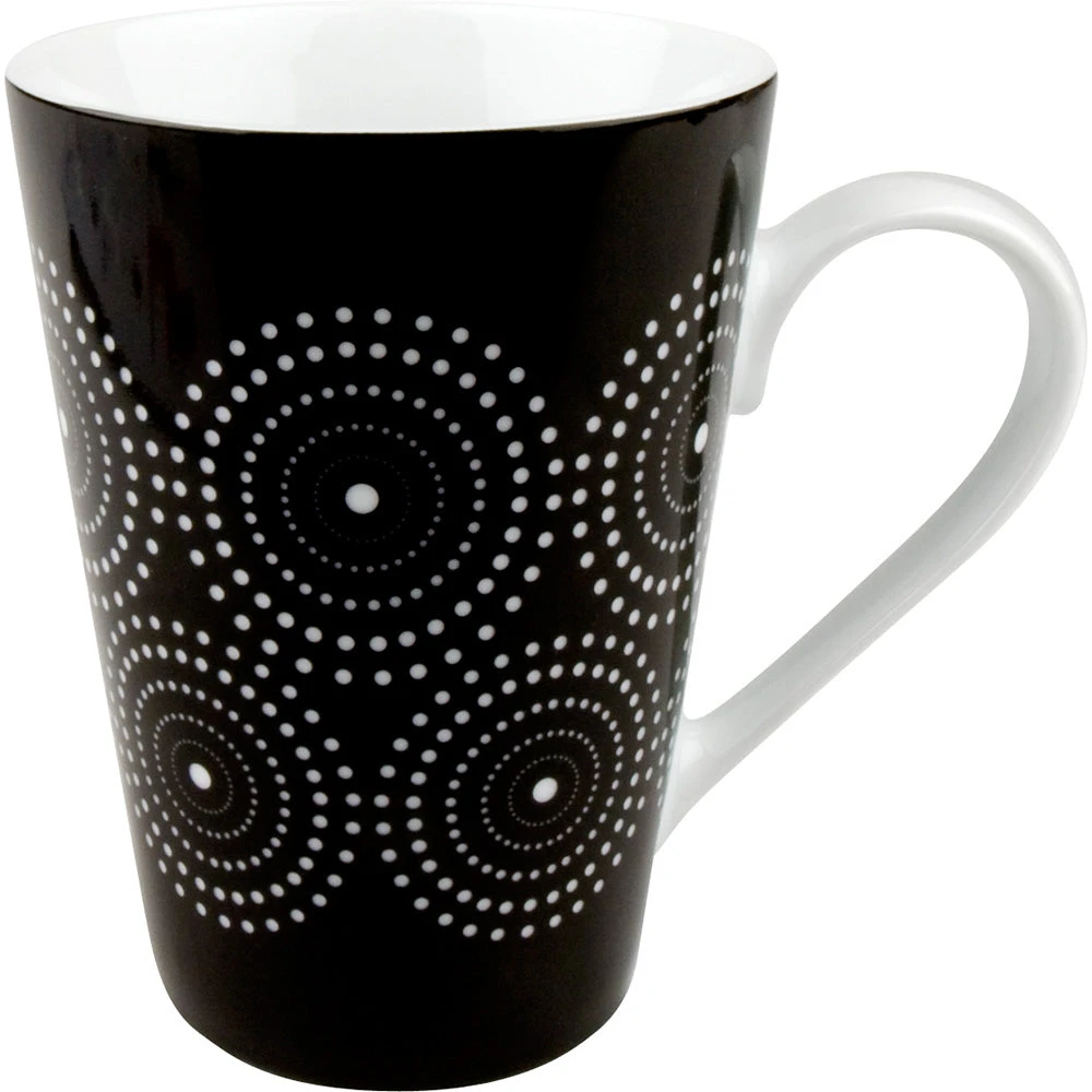 Konitz Black And White 13oz Mug Burst Design 3 Konitz Black And White 13oz Mug Burst Design