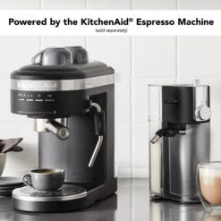 KitchenAid® Automatic Milk Frother Attachment - Brushed Stainless Steel -Coffee Machine KitchenaidMilkFrotherLifestyle3 638dc024 f77e 4a94 9c7a 0d418b783dbe