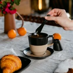 NotNeutral Black Pico Cappuccino And Latte Saucer -Coffee Machine pico large latte black spoon drip 1080 1